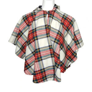 O'NEIL of Dublin Ireland Girls Hooded Cape Poncho Stewart Tartan Dress Size L